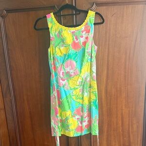 Lilly Pulitzer Delia Shift Dress Shorely Blue Big Flirt Floral Womens Size 6